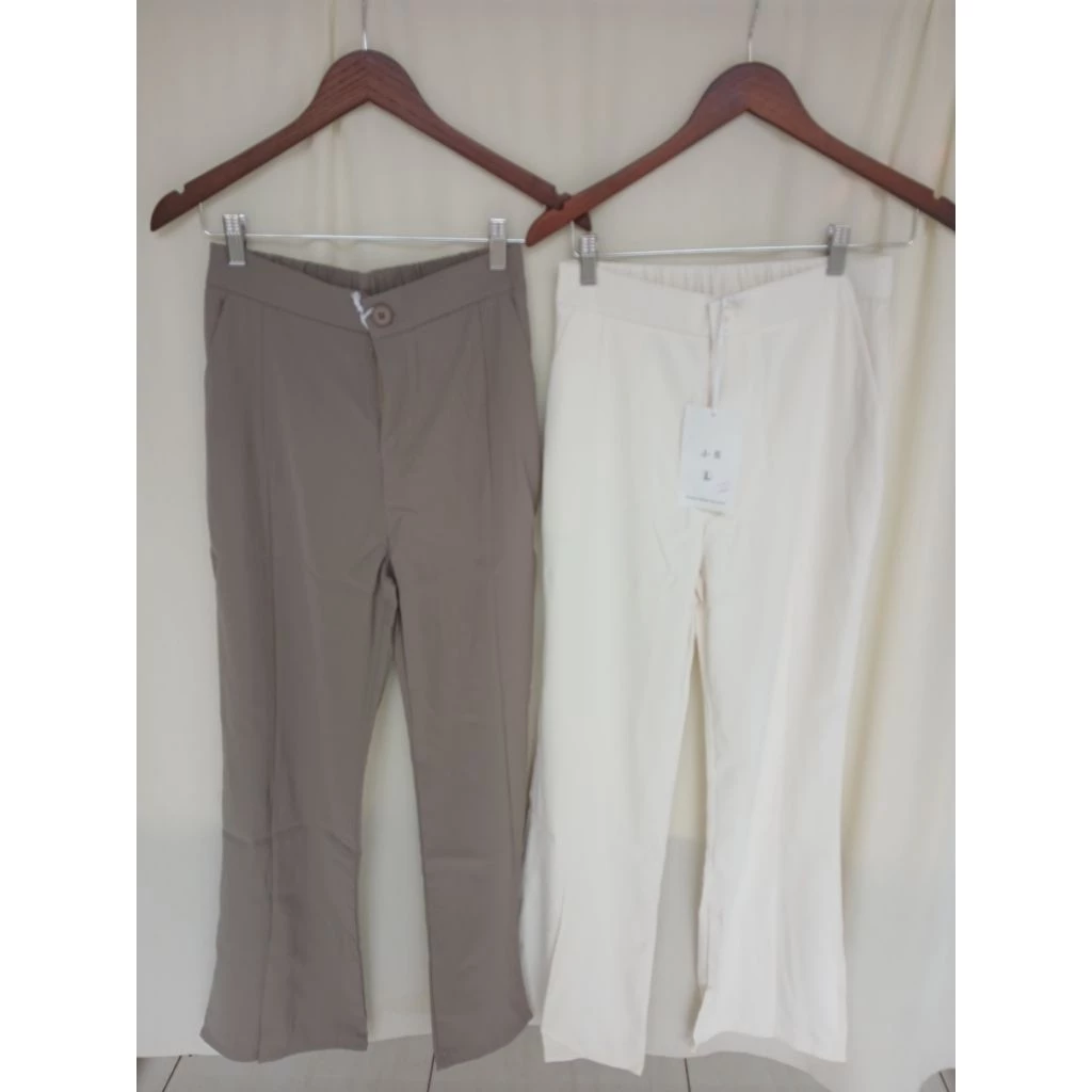 Celana Panjang Wanita Cutbray Belah Depan – High Waist Flare Pants Korean Style - Gambar 3