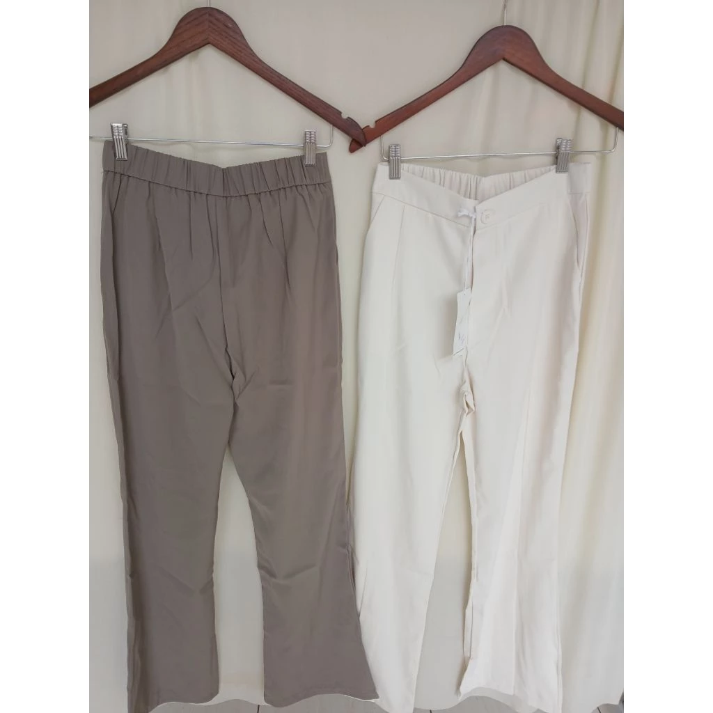 Celana Panjang Wanita Cutbray Belah Depan – High Waist Flare Pants Korean Style - Gambar 2
