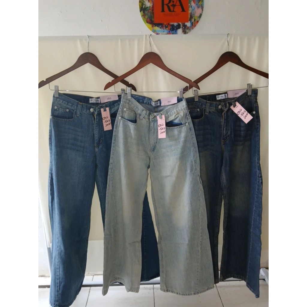 Celana jeans ala korea - jeans semi barrel - Gambar 3