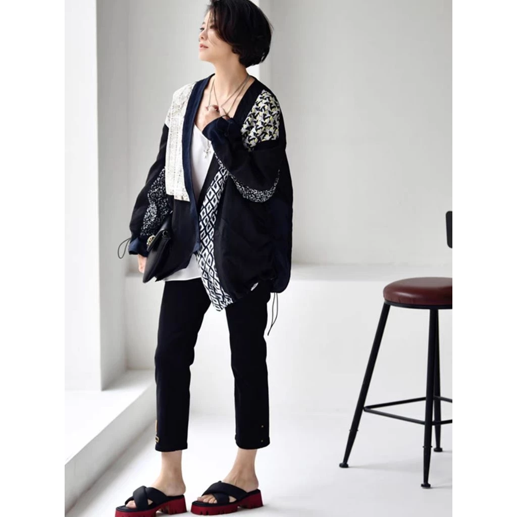 Cardigan Kimono Patchwork Premium – Outerwear Casual Korea - Gambar 5