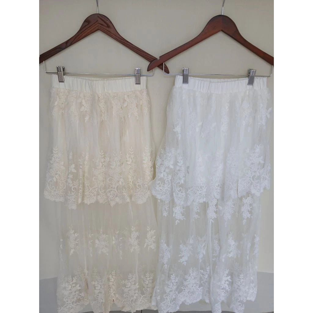 Rok Tulle Brokat Layer Panjang Wanita – Rok Transparan Elegan Korean Style - Gambar 6