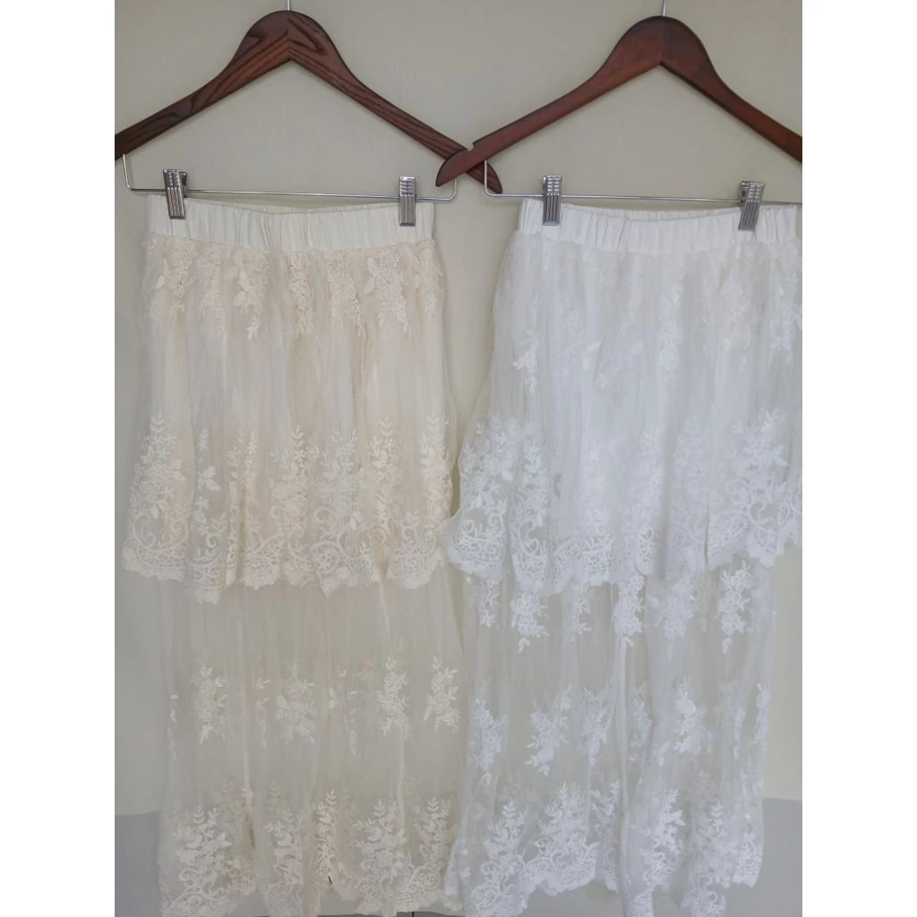 Rok Tulle Brokat Layer Panjang Wanita – Rok Transparan Elegan Korean Style - Gambar 9